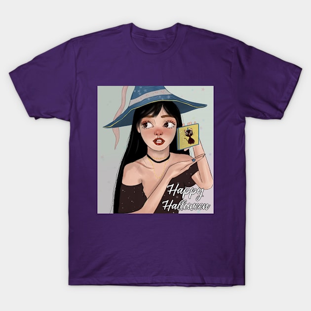 Halloween Cute Witch T-Shirt by OriginalGraphicMarket